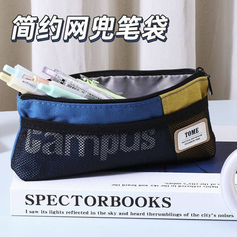Estojo triangular em estilo japonês Bolsa de papelaria para estudantes Caixa de papelaria de grande capacidade Alunos do