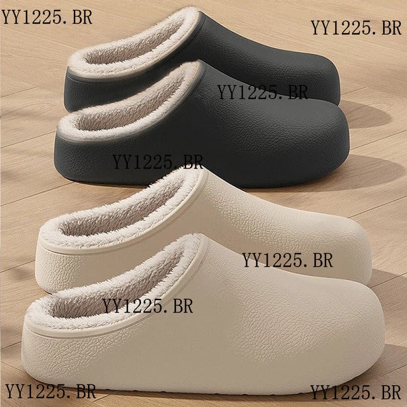 Chinelos de Inverno Impermeáveis para Casais, Homens e Mulheres, com Sola Grossa, Quentes e Fofos, Sapatos de Algodão pa
