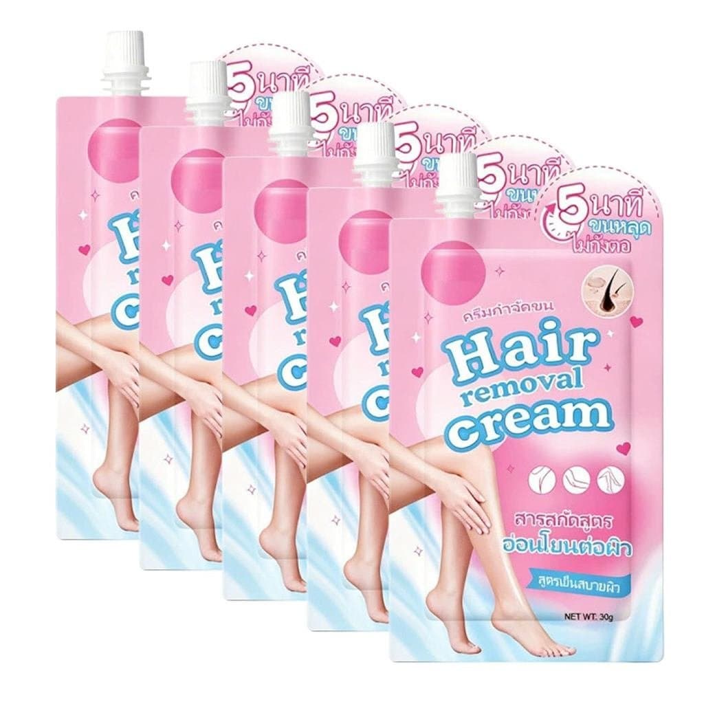 5 Unidades de Creme Depilatório para Mulheres - Tamanhos para Atacado e Viagem, Depilador Rápido e Indolor para Virilha,