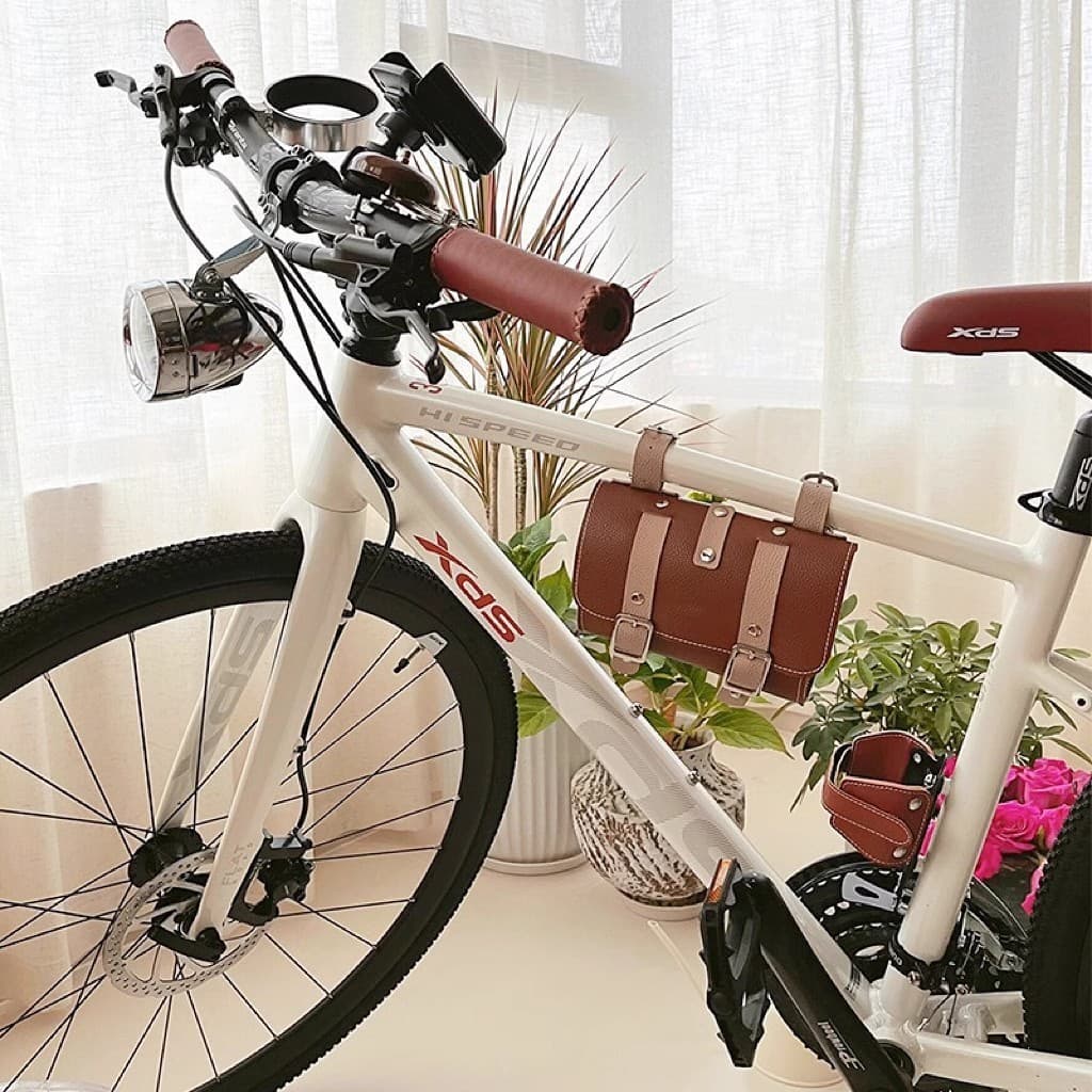 Bolsa de Mountain bike com feixe frontal, bolsa retrô com alça frontal, equipamento para ciclismo, faça você mesmo, bols