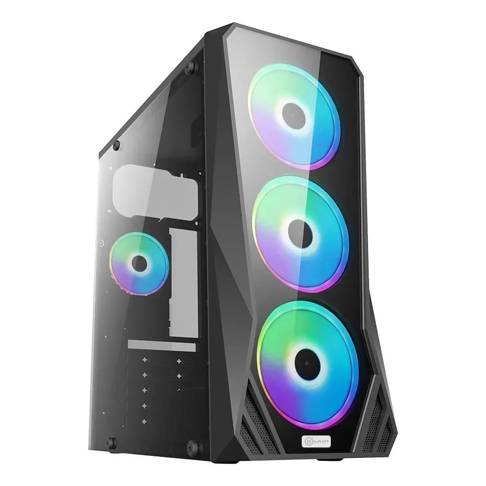 Gabinete Gamer Kalkan Husk Lite Micro-atx Sem Fans Preto