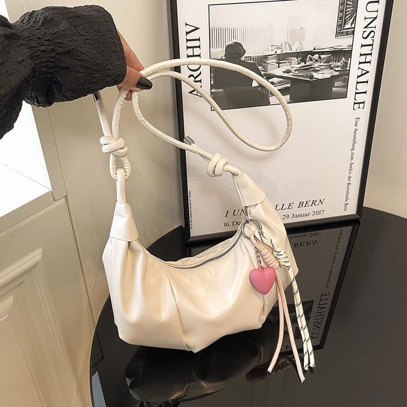 Bolsa de textura requintada feminina 2026 bolsa novo estilo verão bolsa mensageiro moda um ombro axila Croissant bolsa f