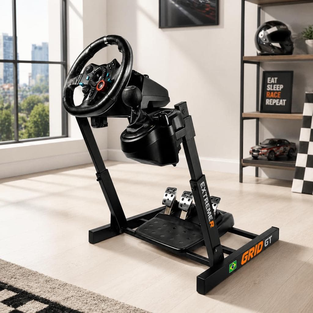 Suporte Volante Grid GT Extreme Simulador Gamer (Preto)