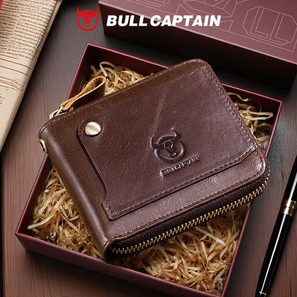| 【carteira masculina couro】 | carteira masculina grande carteira masculina pequena ✸Capitão Niu produtos de couro mascu