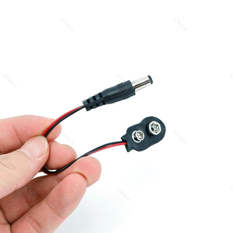 DC 5.5x2.1MM A 9V Tipo Ti Clipes Cabo Conector Fivela Fios Conexão BR28B