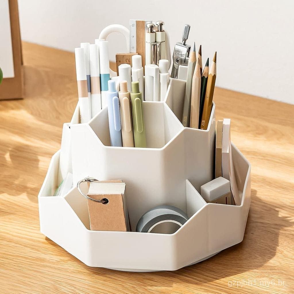 Organizador de Mesa INSTOME com Porta-Lápis, 360 ° Giratório para Canetas para Organização de Mesa, 9 Compartime