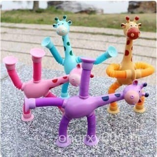 KIT3 Tubo Esticado Girafa de brinquedo com ventosa