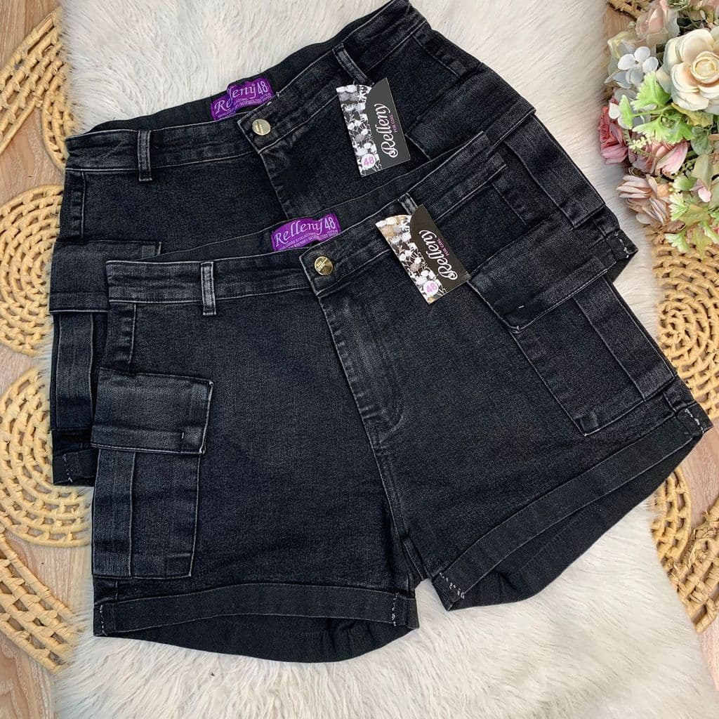 Short jeans plus size feminino cintura alta 46 a 54