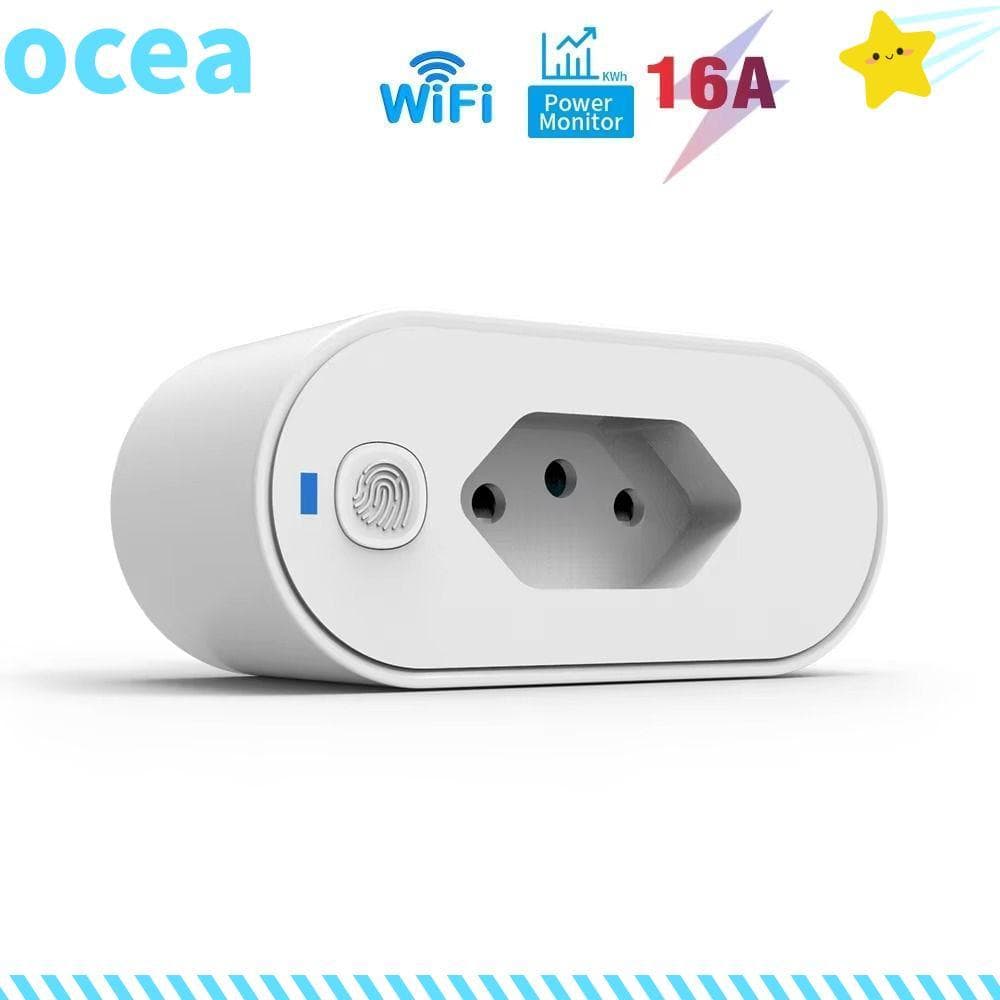 Adaptador De Tomada Inteligente OCEA , Monitoramento De Energia Tuya WiFi Conectividade Brasil Smart Plug , Controle De
