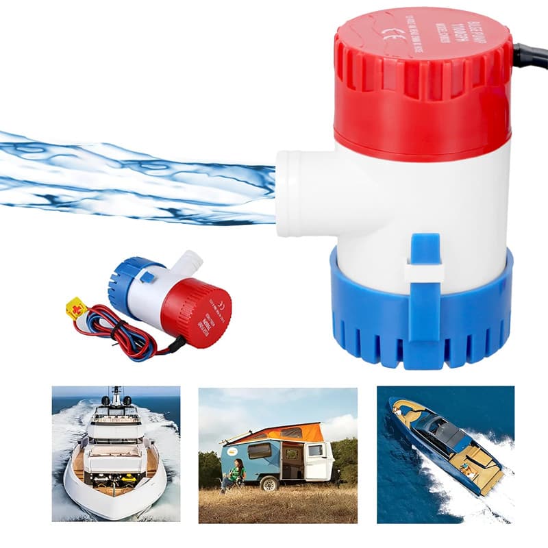 Bomba de Porão 1100 GPH 12v Submersa Automática com Chave Boia para Barco Lancha，ABS