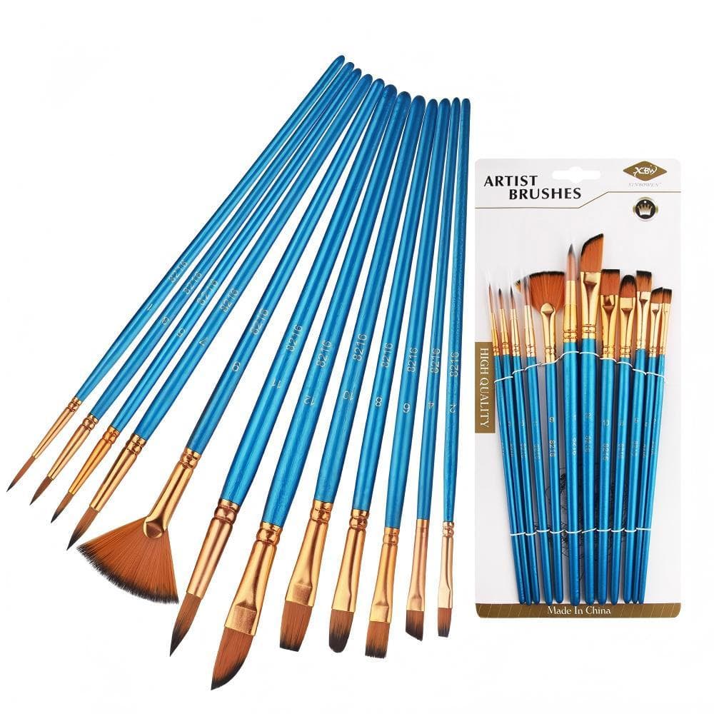 Kit com 10/12/20/25 Pincéis artísticos para pintura cerdas macias, aquarela, guache, pintura a óleo, acrílico