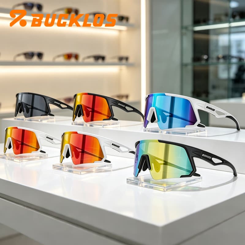 BUCKLOS Polarizado Ciclismo Óculos De Proteção UV400 Sol MTB Bicicleta Estrada Equipamentos