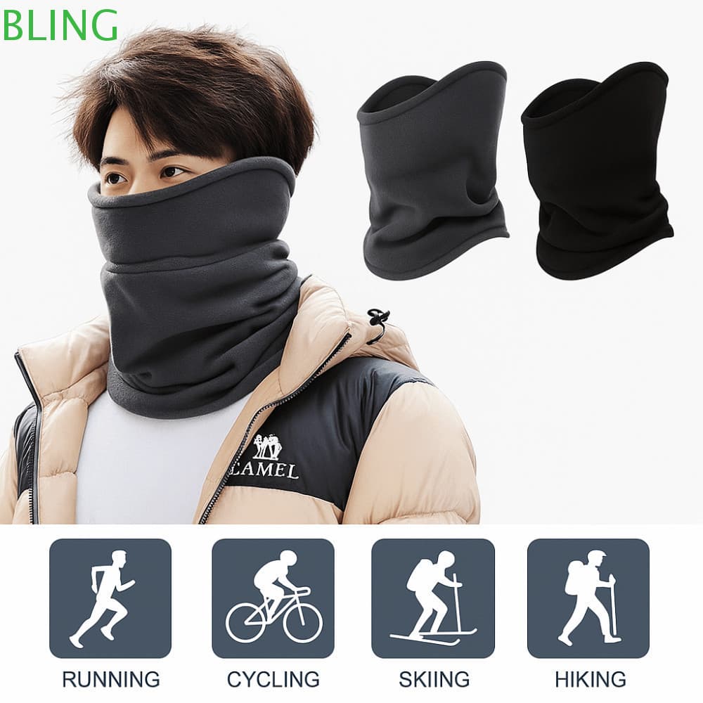 Cachecol À Prova De Vento BLING , Polaina De Pescoço Forrada De Lã Quente Espessada Resistente Para Esportes Ao Ar Livre