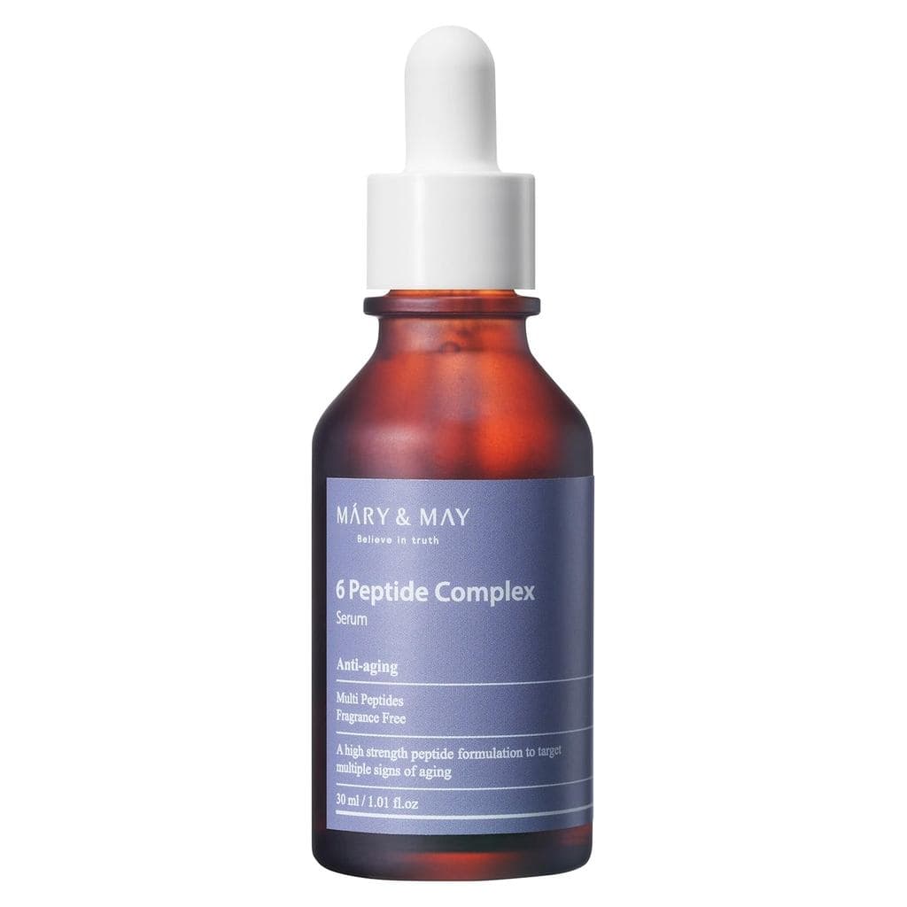 Sérum Complexo de 6 Peptídeos Mary&May, Peptídeo de Cobre + Matrixyl 1.01 fl.oz |   Sérum coreano anti-envelhecimento co