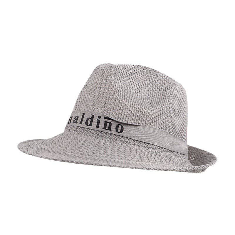 Chapéu de palha Panamá elegante, unissex, para praia e proteção solar, estilo jazz.