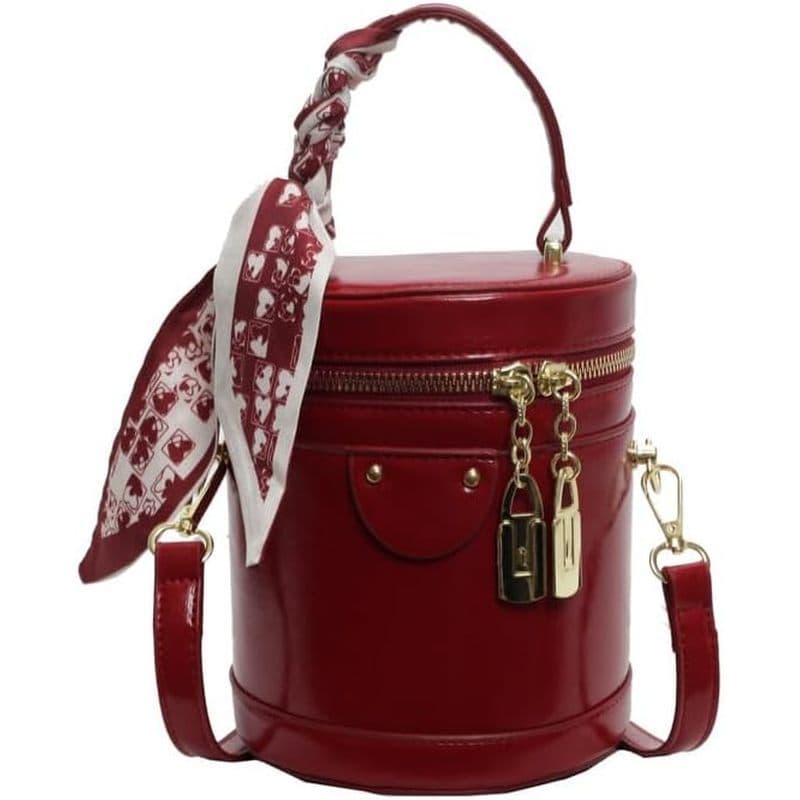 Mini Balde Crossbody Sacos Para Mulheres Couro Vegano Pequeno Ombro Redondo Alça Redonda Bolsa Bolsas