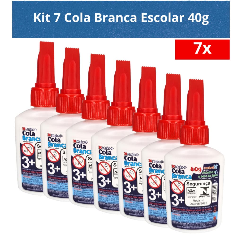 KIT 7 COLA BRANCA 40g - MAKE+