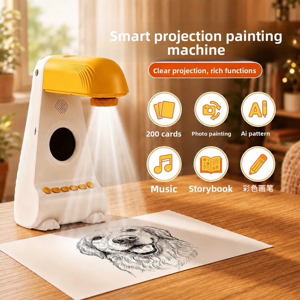 Novo estilo AI brinquedos inteligentes projetor de pintura infantil criativo estudante imagem cópia máquina de pintura d