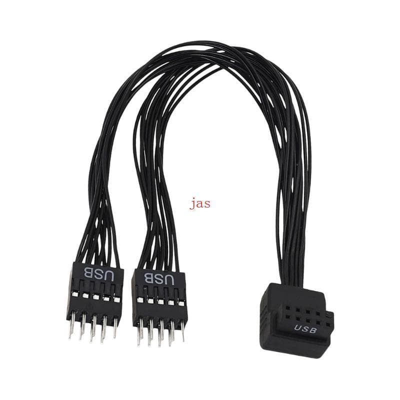 Space Saving Bent Design USB 9Pin Header Para Conectores Extensão Dupla