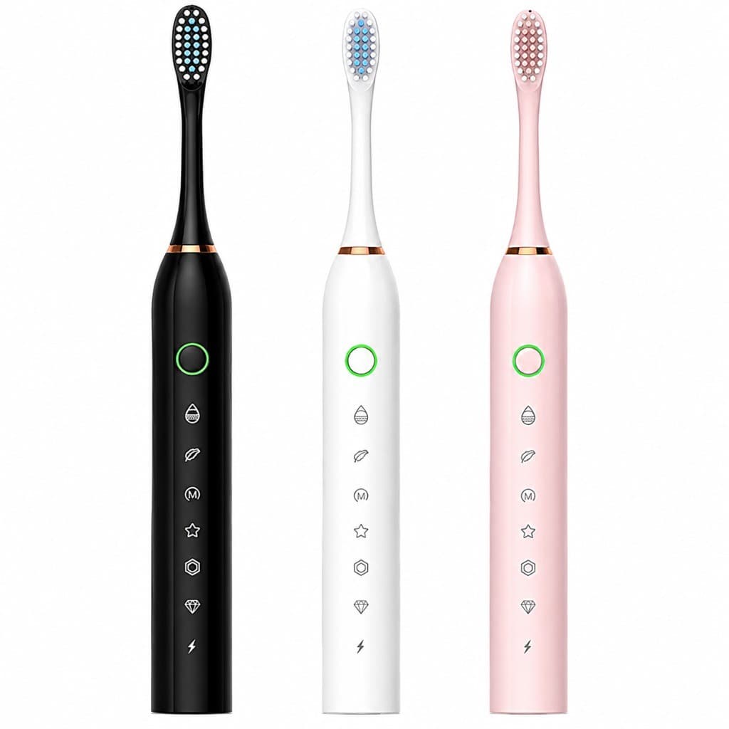 Escova de Dentes Elétrica Recarregável IPX7 com Cabeça Substituível para Uso Diário