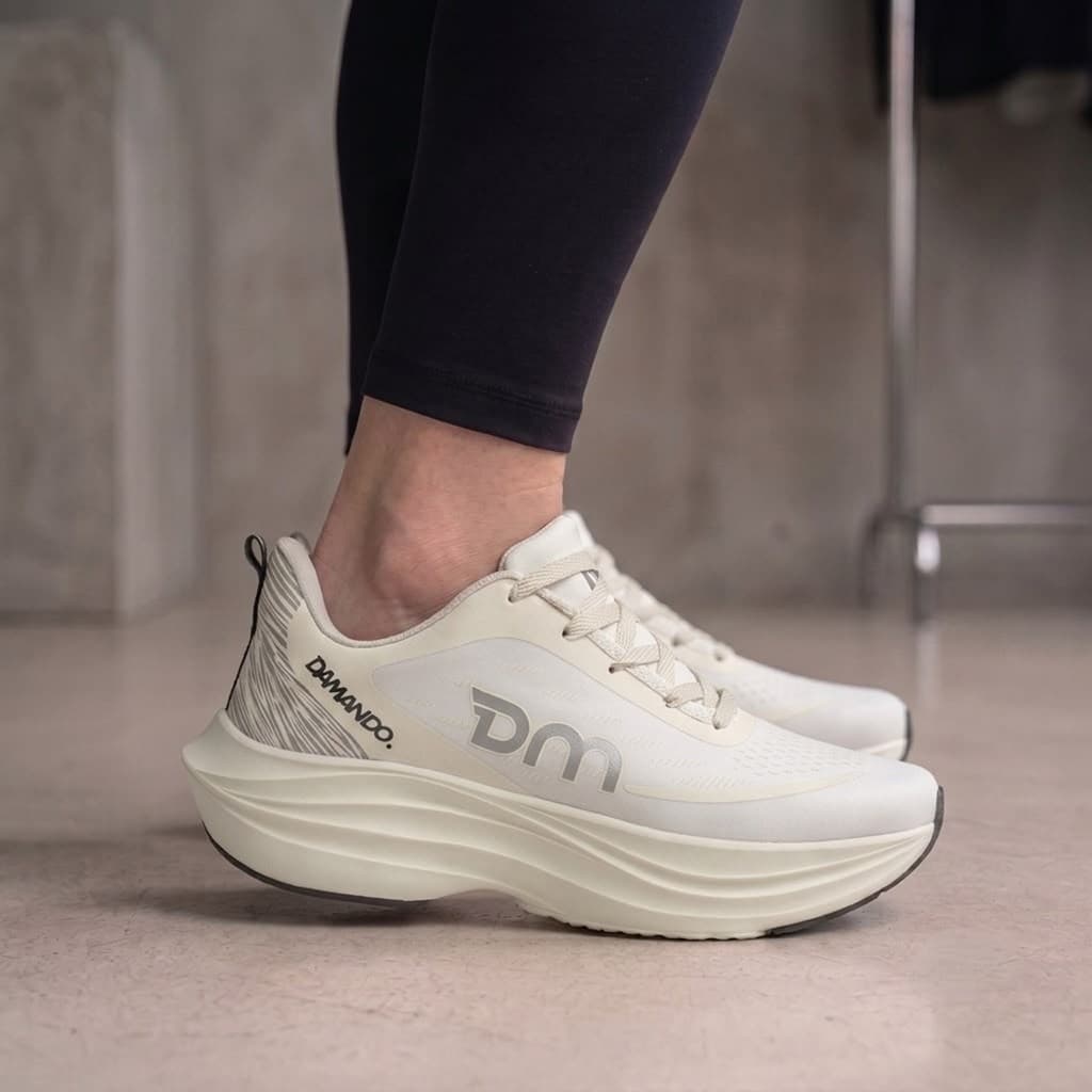Tênis Unissex Damando Pulse Atletismo Caminhada Ortopédico Off White