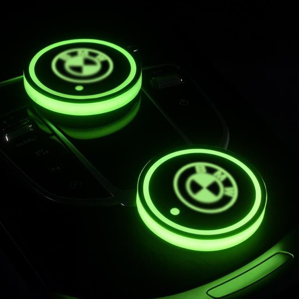 7 Cores Recarregável USB Tapete Porta Copos LED Artigos Automotivos For BMW Serie 1 3 5 X1 X3 X5 X6 Z4