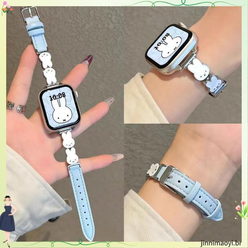 3474 pessoas elogios adequados para Apple s11 coelho fofo Miffy coelho s10 pulseira de relógio iWatch9Ultra 876543Pulsei