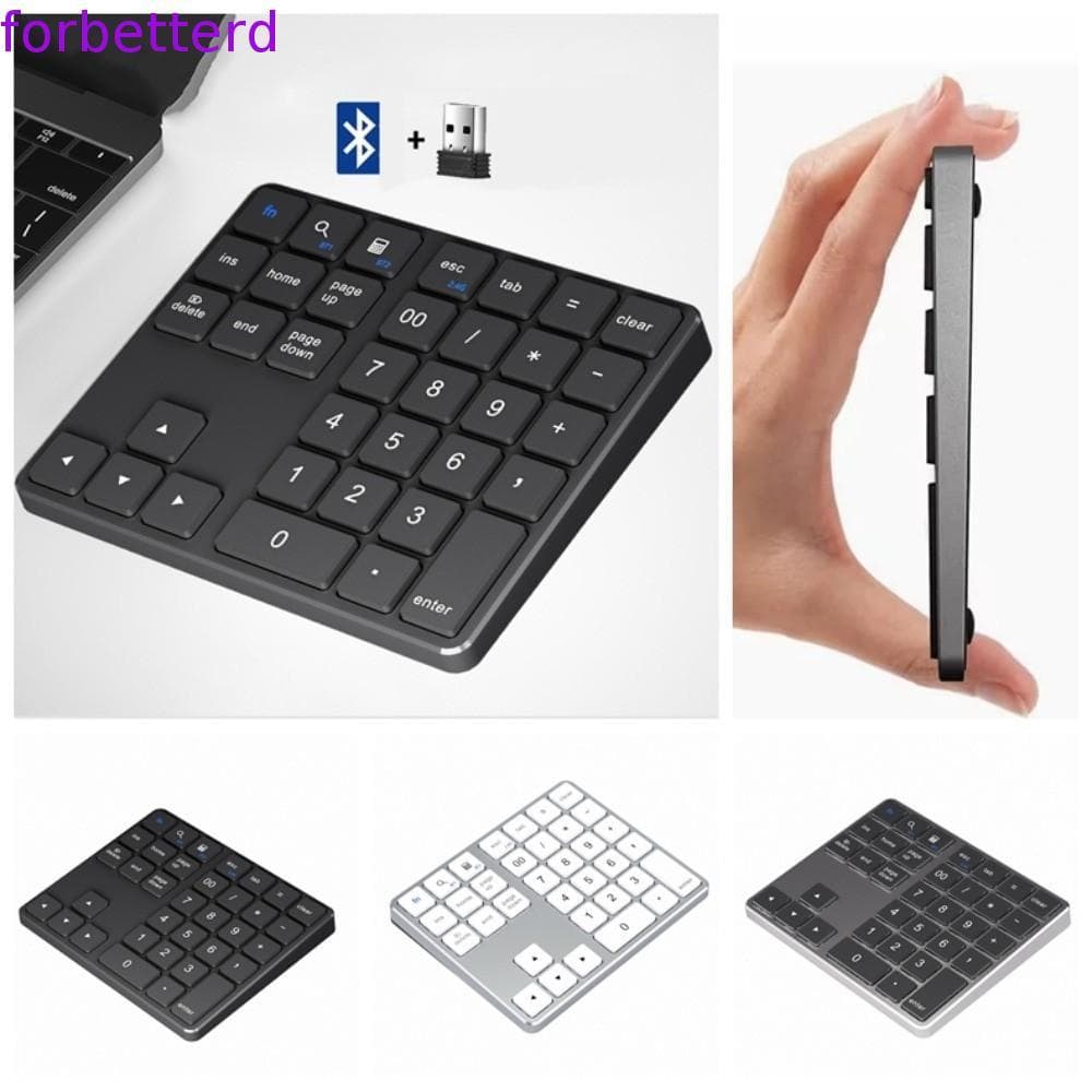 Teclado Sem Fio , Mini Digital 2.4G E Bluetooth 35 Teclas , Numérico Mudo Recarregável