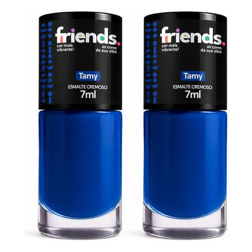 Kit 2 Unidades Esmalte Para Unhas Cremoso Azul Tamy Friends Azul