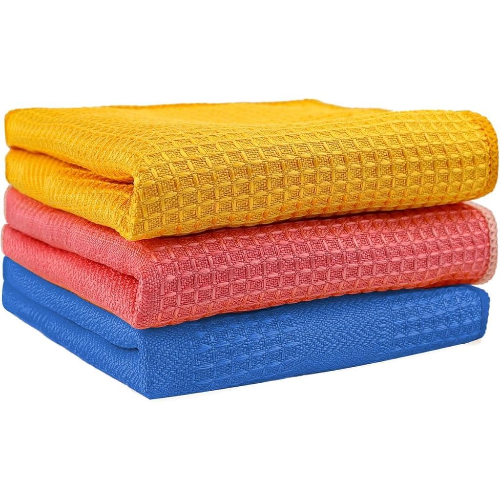 10 Peças de Toalhas de Microfibra com Textura Waffle, Panos de Limpeza de Microfibra, Toalhas de Cozinha Reutilizáveis 7