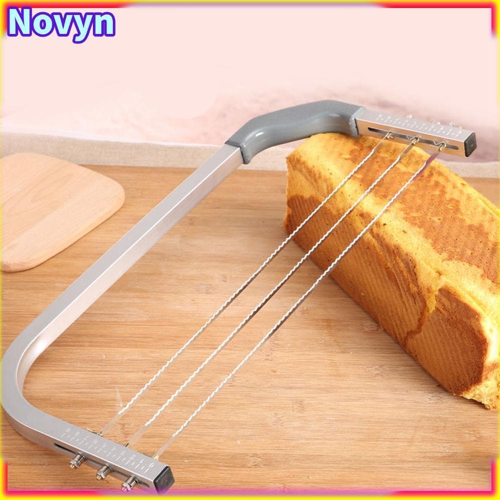 Novyn-br Zerodis Fio Cortador de Bolo Nivelador 3 Lâminas de Aço Inoxidável Serra de Corte Profissional Fatiador de