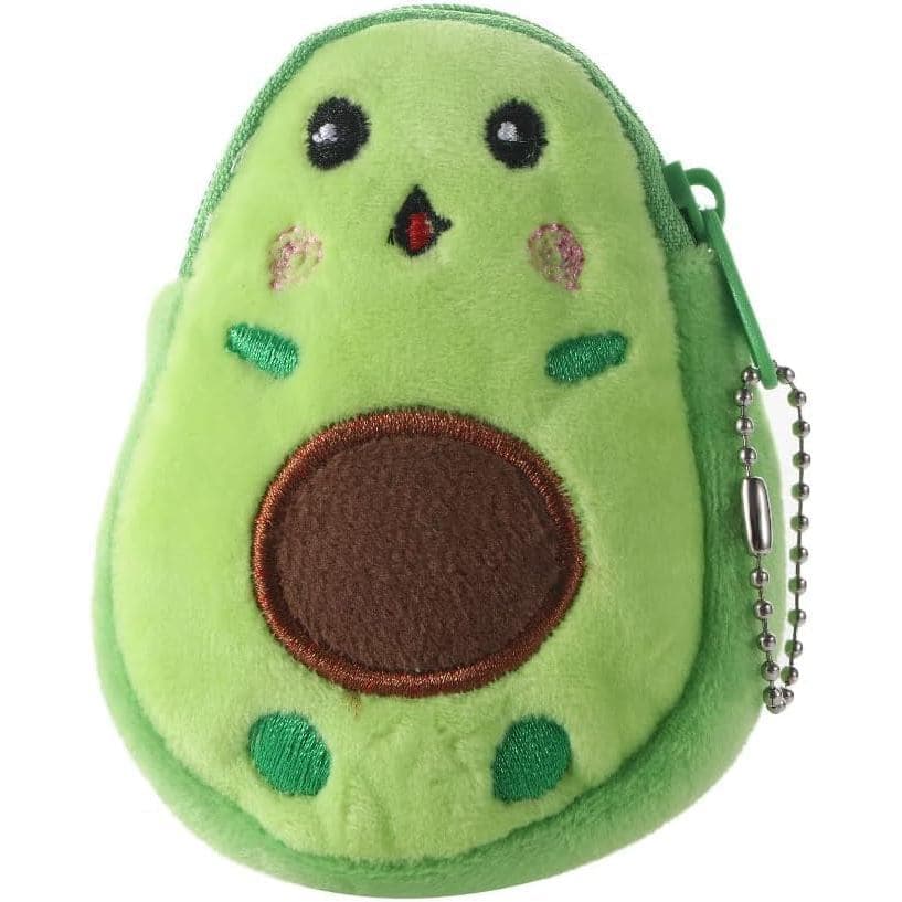 Bolsas de Pelúcia Verdes da Moda para Crianças, Pequenas Bolsas de Moedas, Bolsas de Pelúcia Fofas em Forma de Abacate,