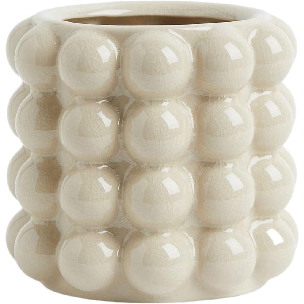 Vaso Bubble, Vaso de Cerâmica Bege para Flores, Vasos Baixos para Decoração Boho, Vasos Decorativos para Flores, Sala de