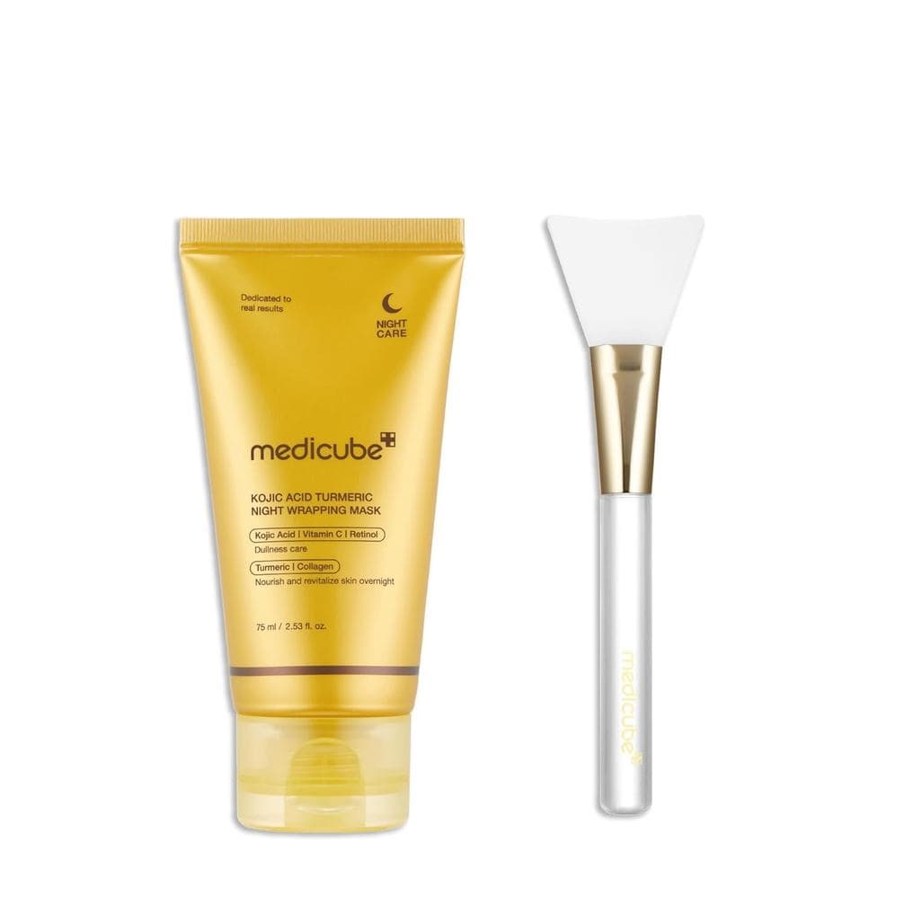 Medicube Overnight Glow Duo para Tom de Pele Irregular: Máscara Noturna Peel Off com Ácido Kójico e Cúrcuma 2.0 e Pincel