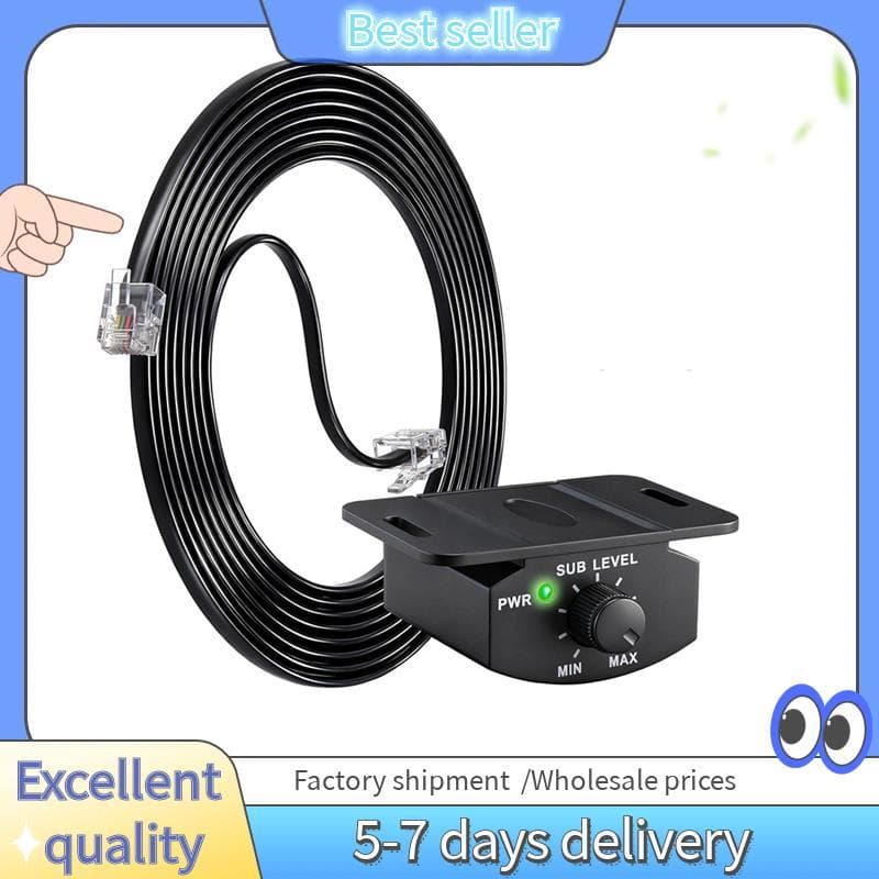 - Botão De Controle De Volume Do Subwoofer Carro De 4 Pinos Com Cabo De Extensão De 11.48 Pés Compatível A Maioria Dos A