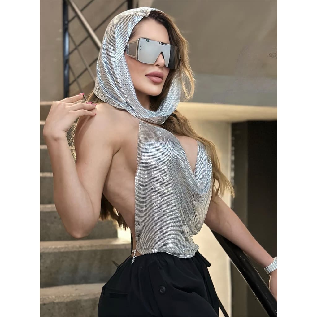 [Novo produto] estilo lantejoulas estilingue lenço conjunto quente menina Wear moda feminina doce picante lantejoulas to