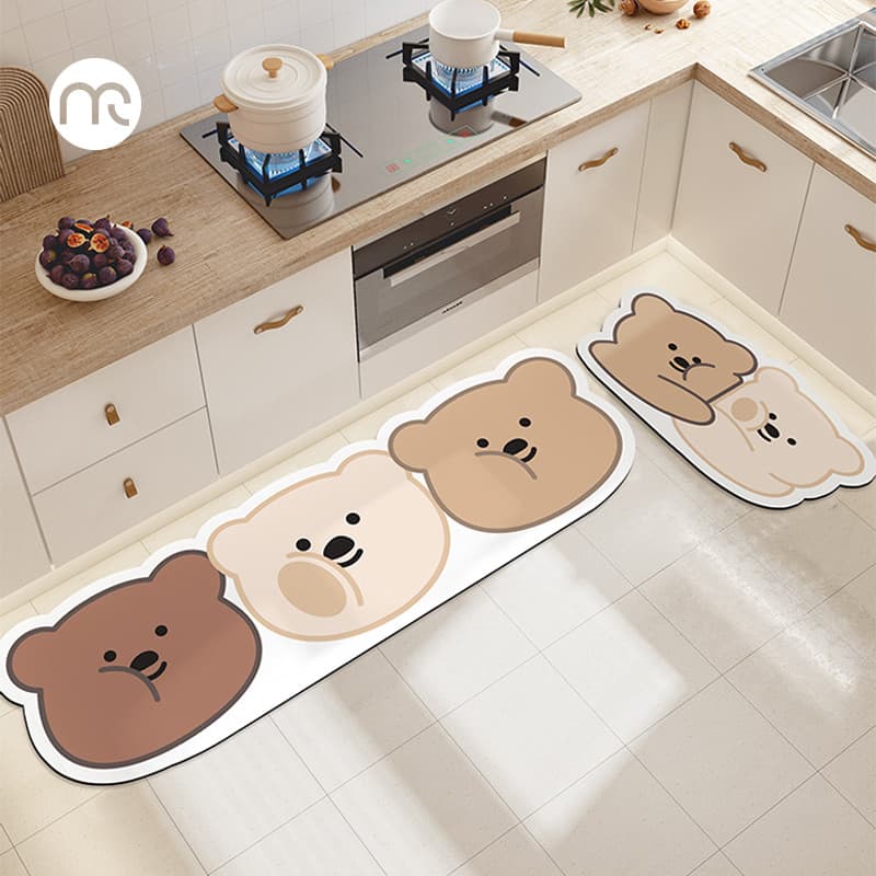 Munai tapete de cozinha absorvente de óleo tapete de chão antiderrapante tapete de porta antiderrapante criativo