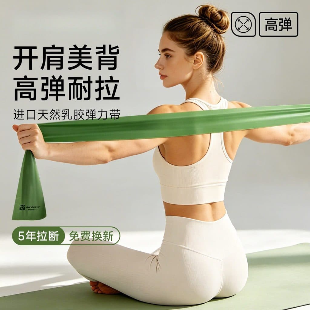 Fitness elástico banda de resistência treinamento de força volta ombro aberto dedicado Yoga tensão banda alongamento sen