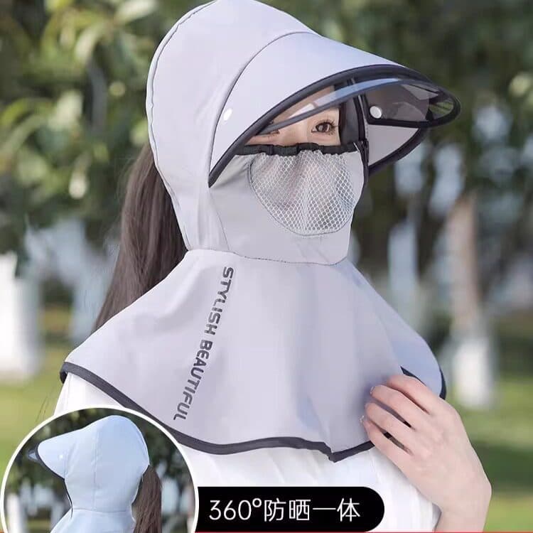 Ciclismo não Flip chapéu de sol feminino 2026 novo estilo verão capa pescoço integrado chapéu de sol local de construção