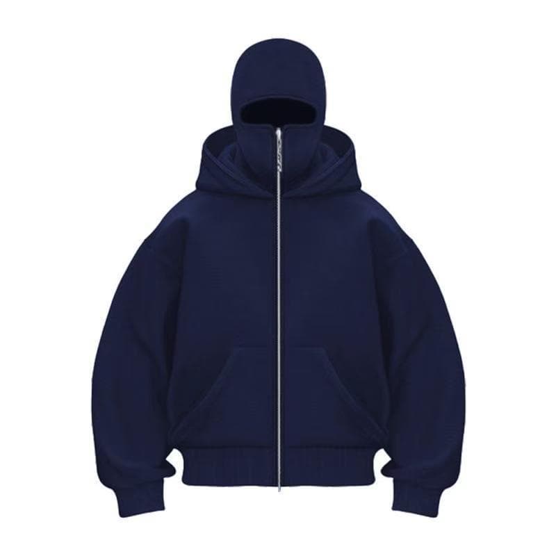 Nova moda europeia e americana para o outono e inverno, cardigã solto com mangas caídas, moletom com capuz para homens e