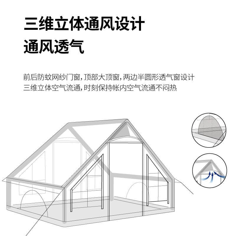 SunnyFeel Barraca inflável para acampamento ao ar livre, barraca multijogador sem construção, acampamento, telhado