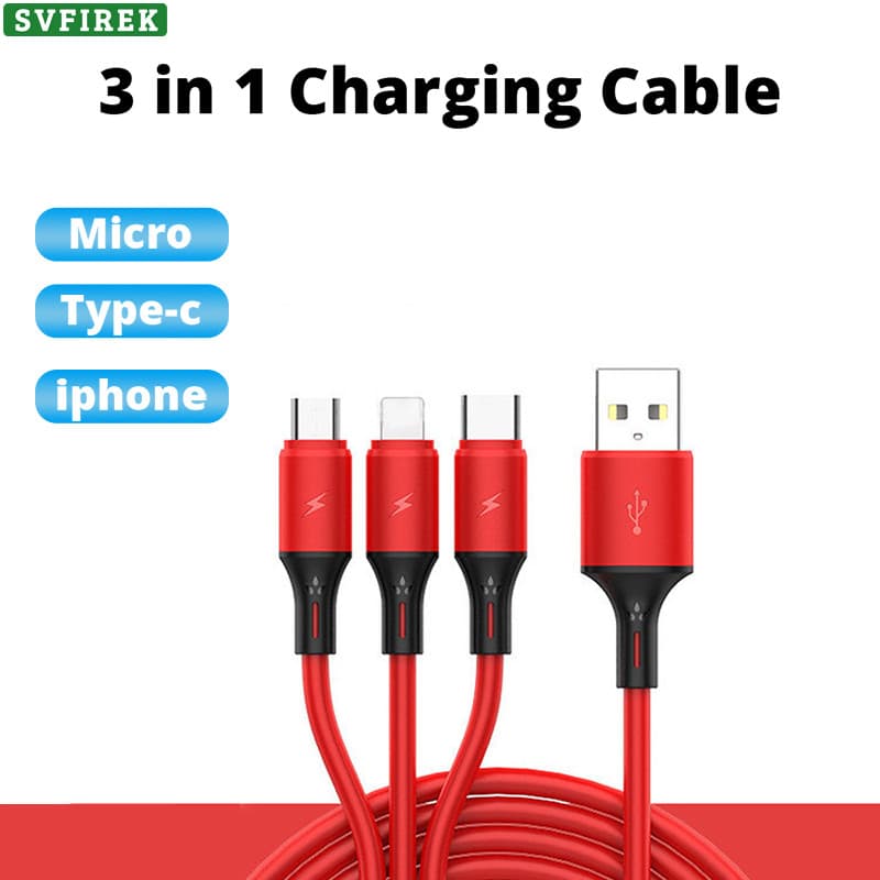 3 Em 1 Cabo USB Linha De Dados De Carregamento Rápido silicone Líquido De Três Cabeças MicroUSB/Tipo-C Fio De Carga Rápi