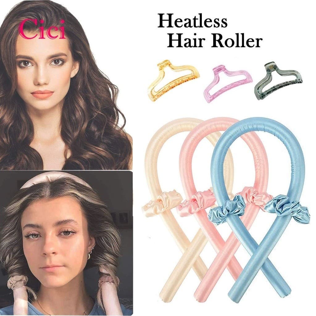 [Cici] Fita De Ondulação De Seda Sem Calor , Modelador De Cabelo Preguiçoso Suave No , Ferramenta De Estilo De Penteado