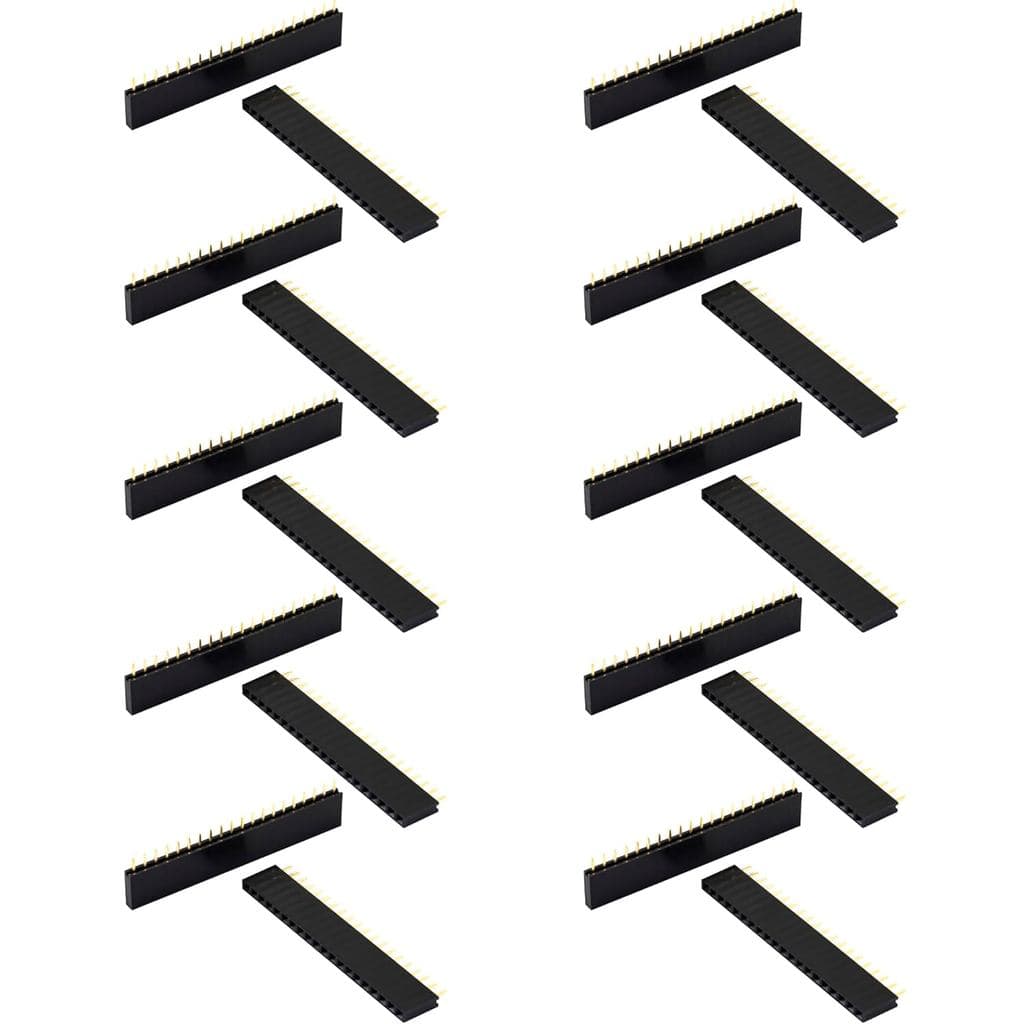 20 peças de Conector Fêmea 1x20 Pinos, Linha Única, Passo de 2,54mm (0,1"), para Expansão de Módulo Raspberry Pi Pico, P