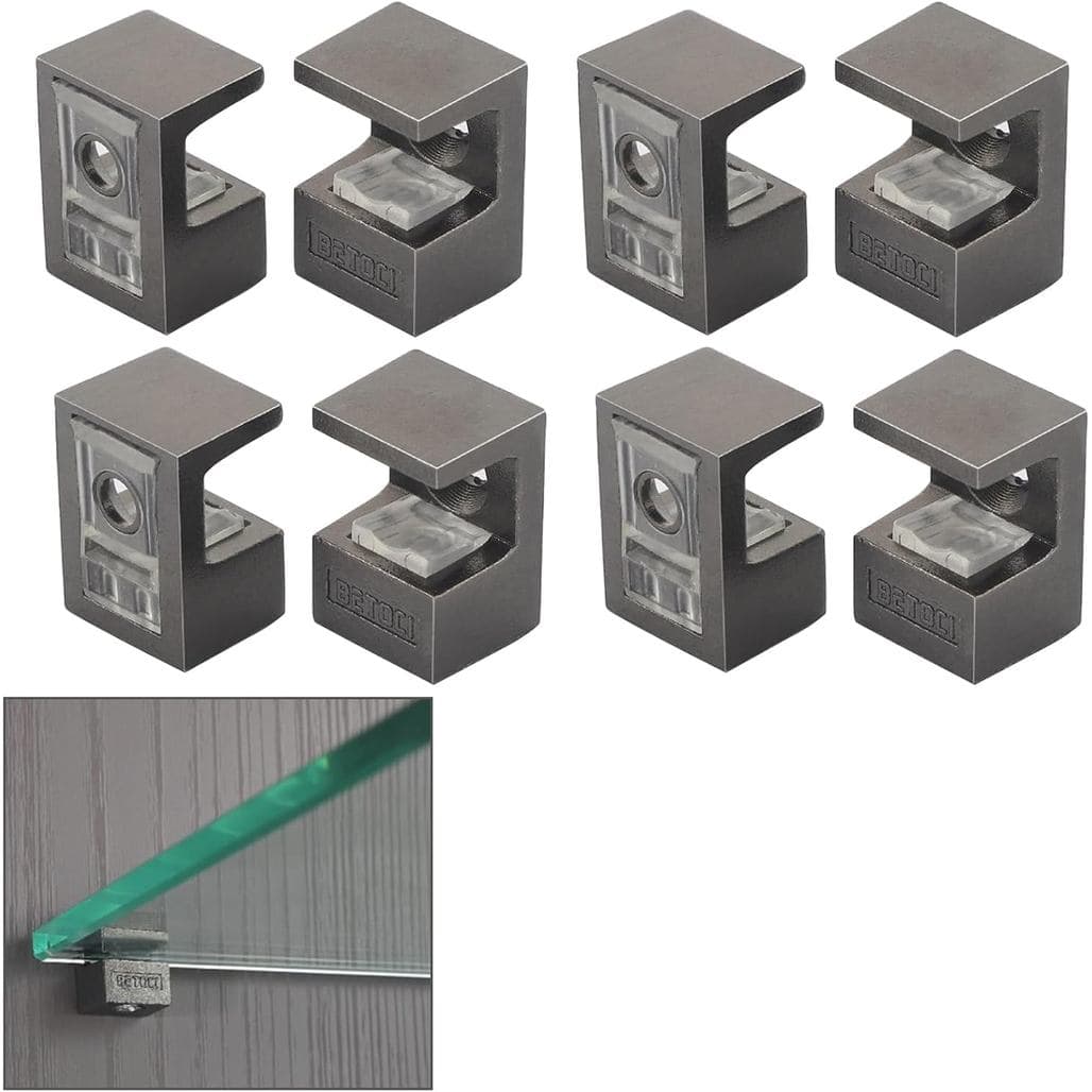 Suporte De Prateleira De Vidro , Braçadeira Clipe Ajustável Para 5-8mm De Espessura-8 Peças