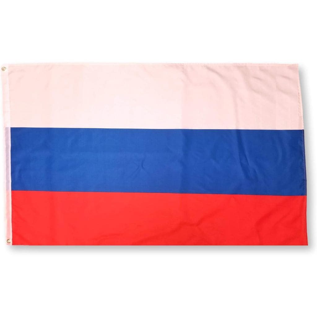 Bandeira da Rússia 3x5 - Bandeira Russa 3x5 com Dois Ilhós de Latão, 100% Poliéster e Bordas Duplamente Costuradas, Band