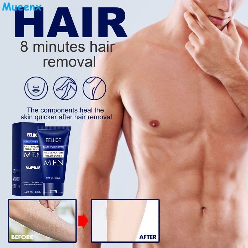 Depilação eficaz para homens: removedor de pelos, estimula o crescimento capilar, fórmula suave, fórmula avançada