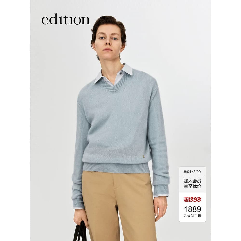 [Série de guarda-roupa Elite] edição2025 Suéter de seda caxemira nuvem novo estilo de inverno EBE4SWT047