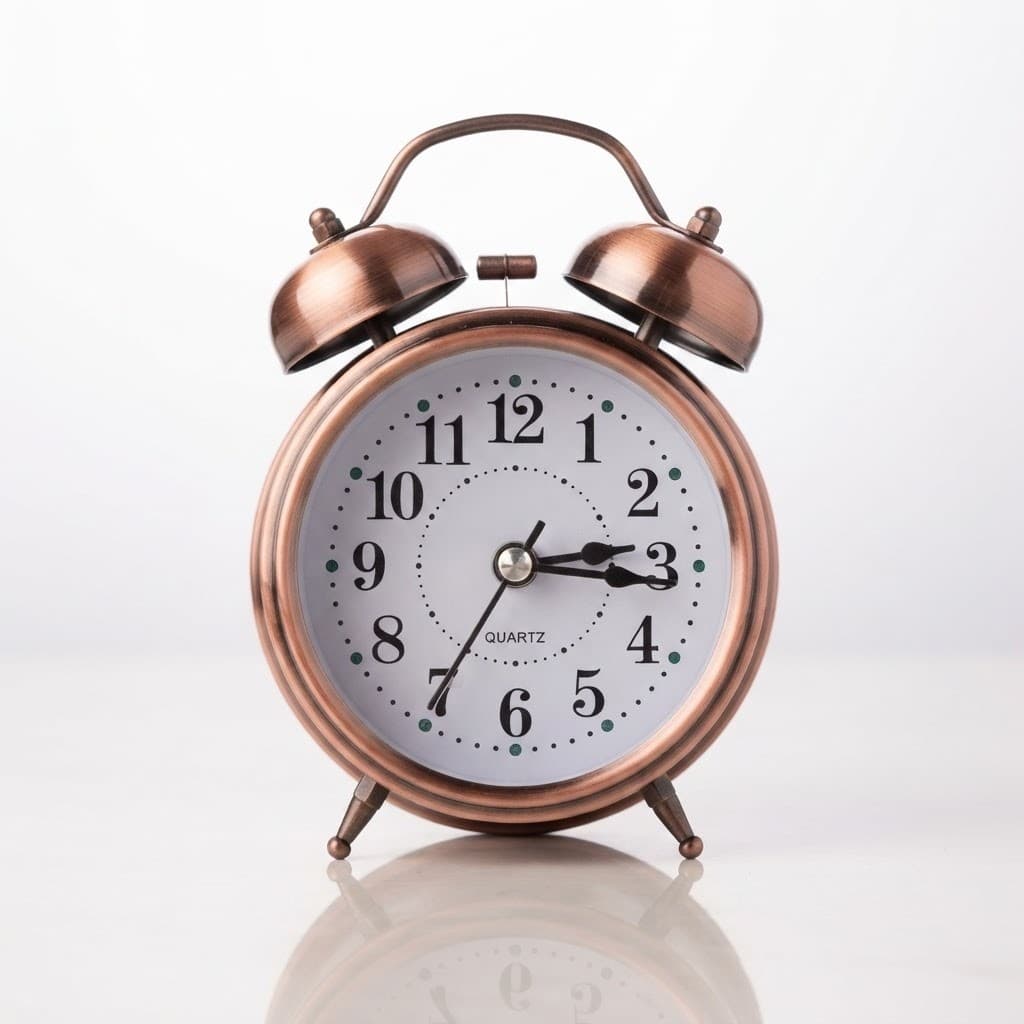 Relógio Mesa Despertador Retro Minimalista Ponteiro Dourado Vintage Silencioso Decoração Presente Casa Redondo