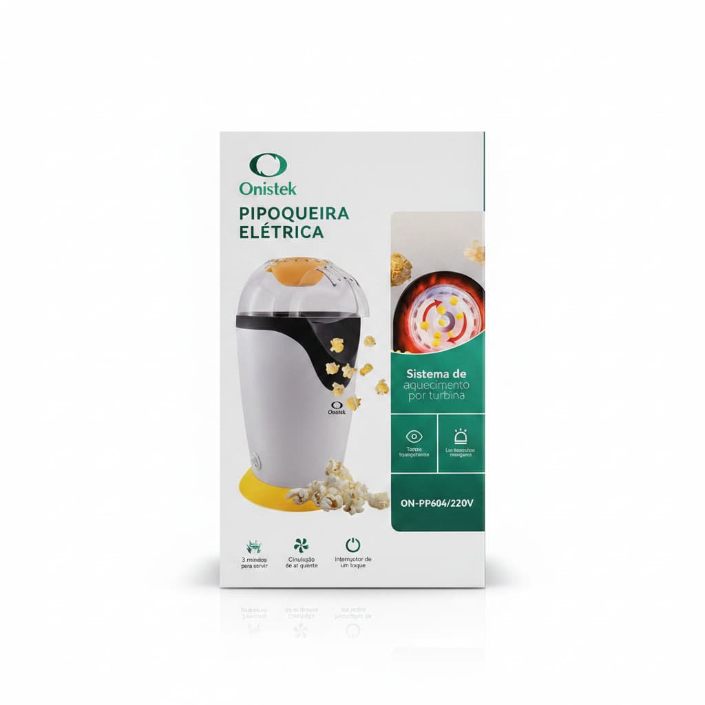 Pipoqueira Elétrica Aquecimento Turbina Ar Quente 1100W 220V Onistek ON-PP604